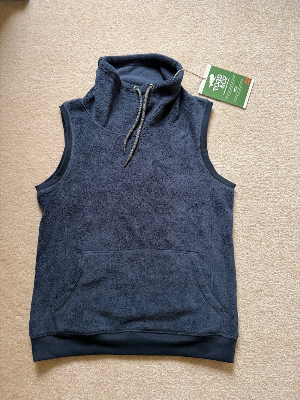 Toad&Co Sleeveless Turtleneck Fleece Vest- Navy